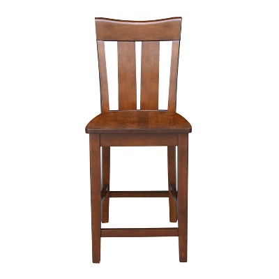 Ava Espresso 24" Solid Wood Counter Height Stool