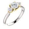 Pompeii3 1 Ct Round Diamond Three Stone 14k Gold Two Tone Engagement Anniversary Ring - 2 of 4