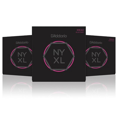 D'Addario NYXL0942 Super Light 3-Pack Electric Guitar Strings