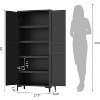 Homhougo Tall Storage Cabinet, Kitchen Pantry 5 Tier Bathroom Cabinet with 4 Doors Adjustable Shelves - 2 of 4