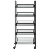 vidaXL 5-Tier Kitchen Trolley Black 18.1 in.x10.2 in.x41.3 in. Iron - 3 of 4