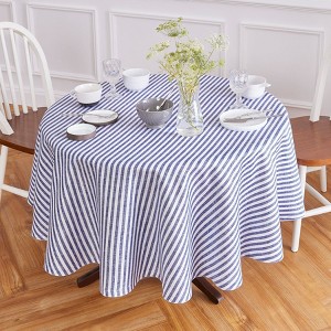 Solino Home Linen Stripe Round Tablecloth | Amalfi - 1 of 4