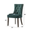 Lyngins Set of 2 Luxury Tufted Dining Chair with Nailhead Trim & Compact Legs, Velvet Upholstered Kitchen Chair, Side Chair for Dining Room - 3 of 4