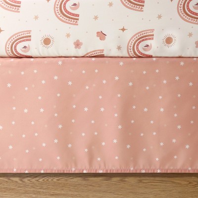 Pink Bohemian Rainbow Microfiber Baby Girls' Reversible Comforter Set