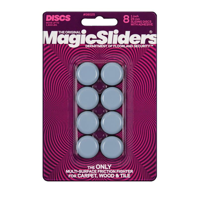 Magic Sliders Gray 1 in. Adhesive Plastic Sliding Discs 8 pk, 1 of 3