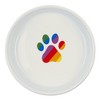 Bone Dry Ceramic Pet Bowl Set 2 Piece, Rainbow Paw, Large - 3 of 4