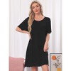 cheibear Women's Ruffled Short Sleeve Bow-Knot Soft Short Nightgowns - 2 of 4