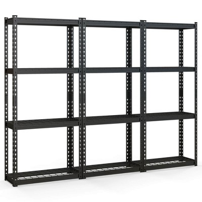 Costway 1/2/3/4 PCS 4-Tier Metal Shelving Unit Heavy Duty Wire Storage Rack with Anti-slip Foot Pads Black