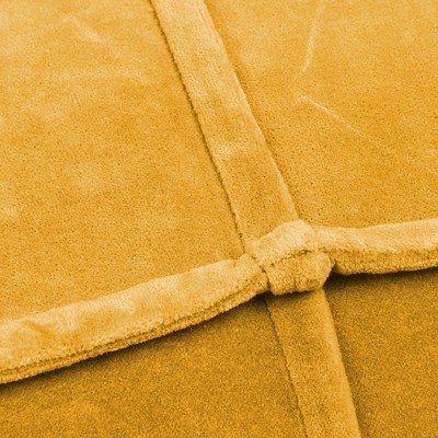 Goldenrod Yellow Square Cotton Velvet Pouf