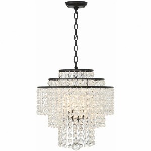 Crystorama Lighting Gabrielle 4 - Light Chandelier in  Matte Black - 1 of 4