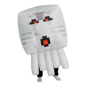 Minecraft Adult's Ghast Inflatable Halloween Costume Jumpsuit - White - One Size Fits Most - 1 of 4