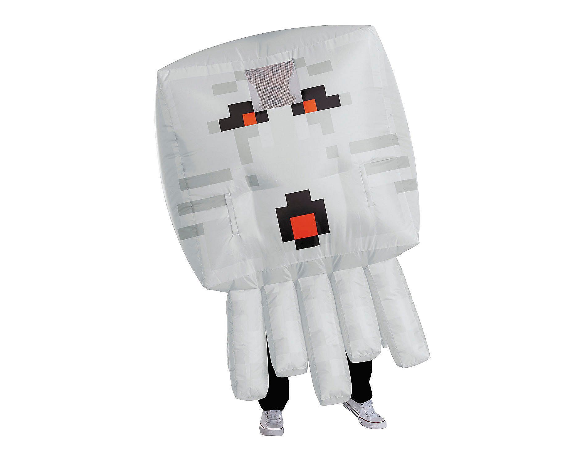 Minecraft Adult's Ghast Inflatable Halloween Costume Jumpsuit - White - One Size Fits Most