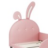 Cute Twin Size Upholstered Princess Bed,Platform Bed with Rabbit-Shape Headboard and Footboard,for Kids Toddlers Boys Girls Bedroom Use - 4 of 4