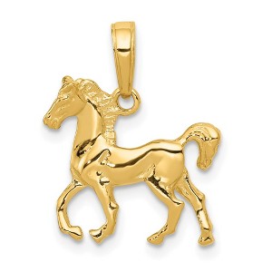 Black Bow Jewelry 14k Yellow Gold Small Walking Horse Pendant - 1 of 4