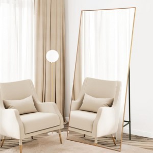 Full Length Mirror, Oversized Full-Body Hanging or Leaning Rectangle Mirror, Thin Frame Floor Mirror,for Bedroom, Living Room, Dressing Room, Gym - 1 of 4