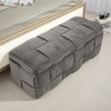 43.7" Storage Ottoman Bench, Velvet End of Bed Storage Bench, Upholstered Flip Top Entryway Bench, Foot Rest Stool for Living Room Bedroom - 2 of 4