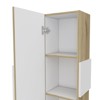 SEVOBAL Bathroom Storage Cabinets Wall Mounted Single Door Cabinet with Three Shelves for Bathroom, White Light Oak, 10.43"*12.56"*38.46" - 3 of 4