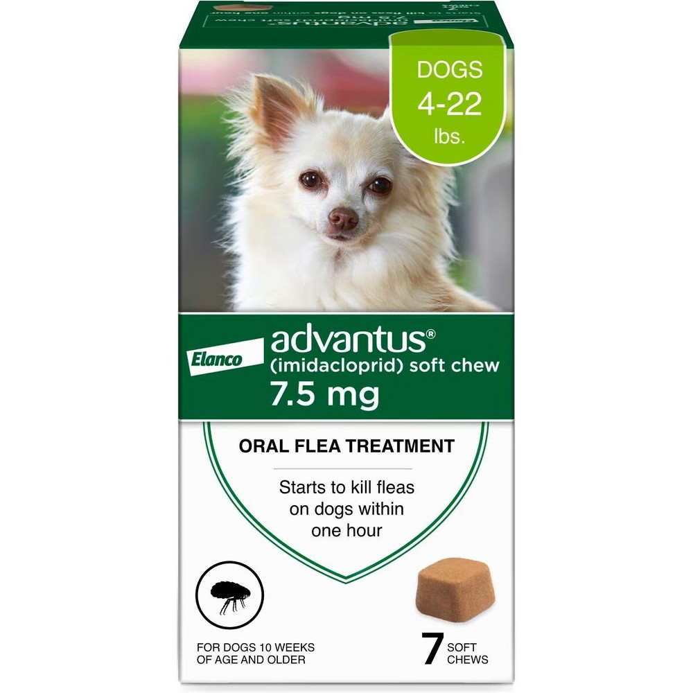 Advantus 7.5mg Chewable Flea Treatment for 4-22lbs Dogs - 7ct