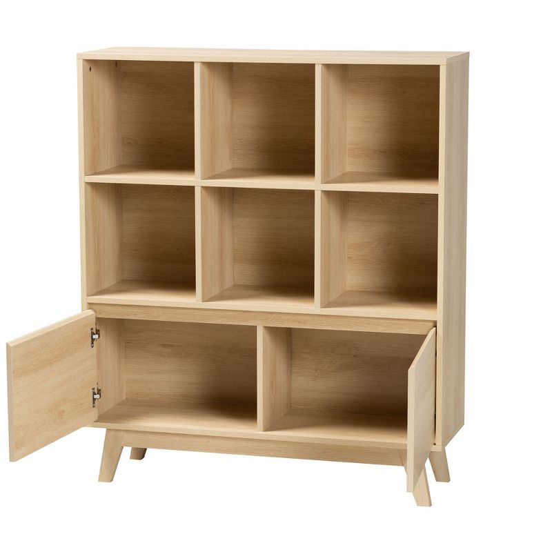 Baxton Studio Danina Japandi Oak Brown Finished Wood Bookshelf, 3 of 11