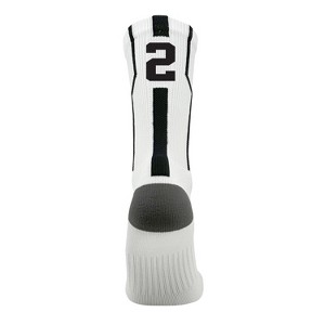 Mk Socks Player ID Jersey Number SINGLE Crew Sock - White, Black - 1 of 1