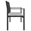 vidaXL 2-Seater Patio Bench with Cushion Black Poly Rattan - 4 of 4