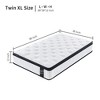 Grungis 12 Inch Twin Bed Mattress with 7-Zoned Memory Foam Knitted Cover for Bedroom - 3 of 4