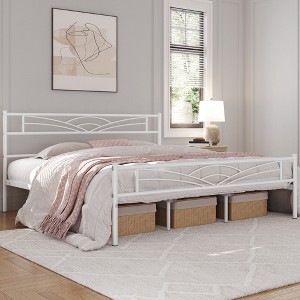 Yaheetech Metal Platform Bed Frame with Cloud-inspired Design Headboard - 1 of 4