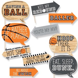 Big Dot of Happiness Funny Nothin' but Net - Basketball - Tailgating Party Photo Booth Props Kit - 10 Piece - 1 of 4