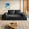 86.6" Fluffy Chenille Multifunctional Convertible Sofa Bed with 2 Backrests & 2 Pillows - 3 of 4