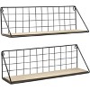 Sorbus Wall Mounted Rustic Wood Shelves (2-Pack, Natural and Black) - 3 of 4