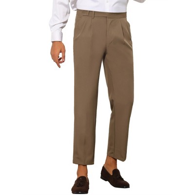 Lars Amadeus Men's Slim Fit Pleated Front Solid Business Dress Pants