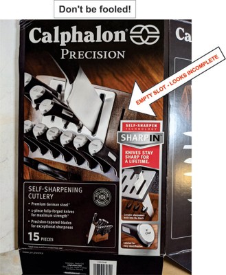 Calphalon Precision 15-Piece Self-Sharpening Knife and Block Set with Sharp  in Technology 1932941 - The Home Depot