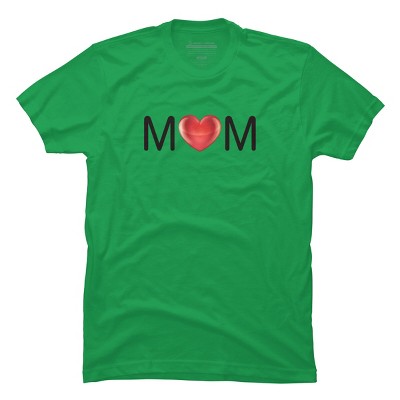 Men's Design By Humans Mom Heart Love By AmberDawn888 T-Shirt