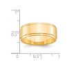 Black Bow Jewelry 8mm 14K White or Yellow Gold Flat Ridged Edge Standard Fit Band - 4 of 4