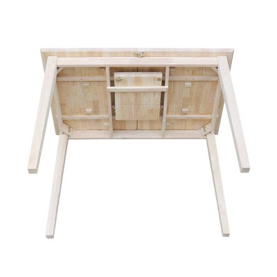 Casual Shaker-Style Extendable Counter Height Dining Table in Unfinished Wood