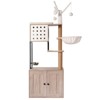 YOOCOZZ Cat Tree with Litter Box Enclosure,Cat Condo with Scratching Posts, Feeding Bowl and Removable Pompom Sticks - 2 of 4