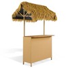YOOCOZZ  Patio Bar Set with PE Canopy, Acacia Wood Top and Adjustable Feet - Natural - 4 of 4