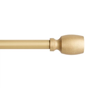 TOWN & COUNTRY EVERYDAY Modern Smooth Edge Cylinder Single Indoor Curtain Rod and Finial Set - 1 of 2