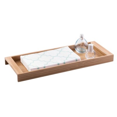 Natural Bamboo Portable Vanity Accessory Tray