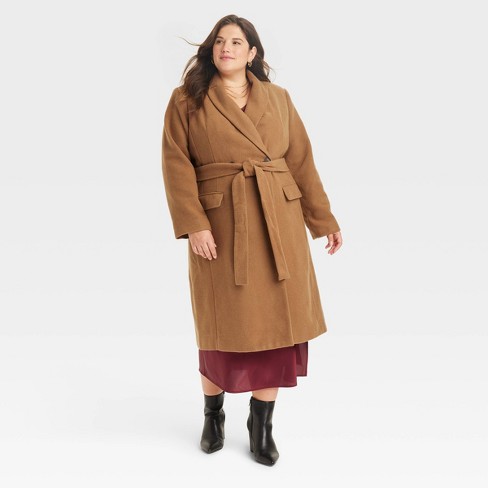 Flap Pocket Hooded Wrap Coat - Ready to Wear