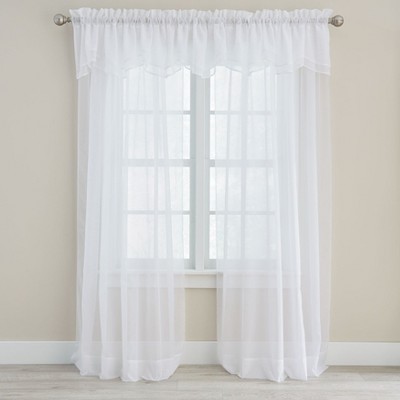 BrylaneHome BH Studio Sheer Voile Layered Valance