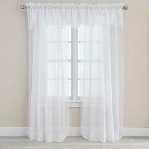 BrylaneHome BH Studio Sheer Voile Layered Valance - 1 of 3