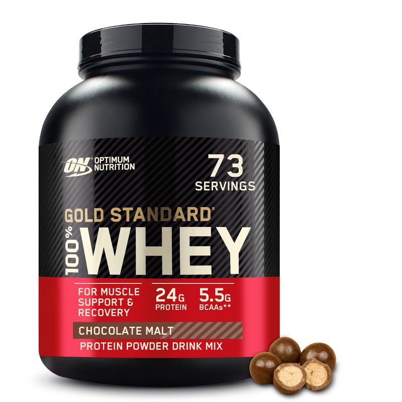 Optimum Nutrition, Gold Standard 100% Whey Protein Powder, Chocolate Malt, 5lb, 1 of 11