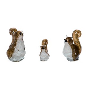 Transpac Glass 6.5 in. Multicolor Autumn Squirrel Figurine Set of 3 - 1 of 2