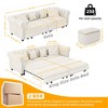 GDFStudio Liora 89'' Chesterfield Modern King Size 3-Seater Convertible Velvet Upholstered Tufted Sofa Bed with Ottoman - 3 of 4