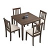 CAVINAS Dining Table Set for 4 Mid Century Modern Wood Square Dining Table Set with 4 Chairs for Kitchen - 4 of 4
