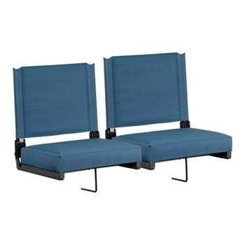 Emma and Oliver Set of 2 500 lb. Rated Lightweight Stadium Chair with Ultra-Padded Seat