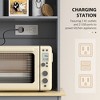 Kitchen Cabinet with Charging Station, 2 Tilt Out Cabinets, Microwave Stand, Freestanding Kitchen Pantry Cabinet - 4 of 4