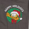 Men's - Garfield - Happy Holidays Wreath Christmas Short Sleeve Graphic T-Shirt - 2 of 4