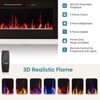 Bestier 70" Fluted Glossy Fireplace TV Stand with 36" Fireplace & LED Light Modern Entertainment Center with Cabinets - 4 of 4